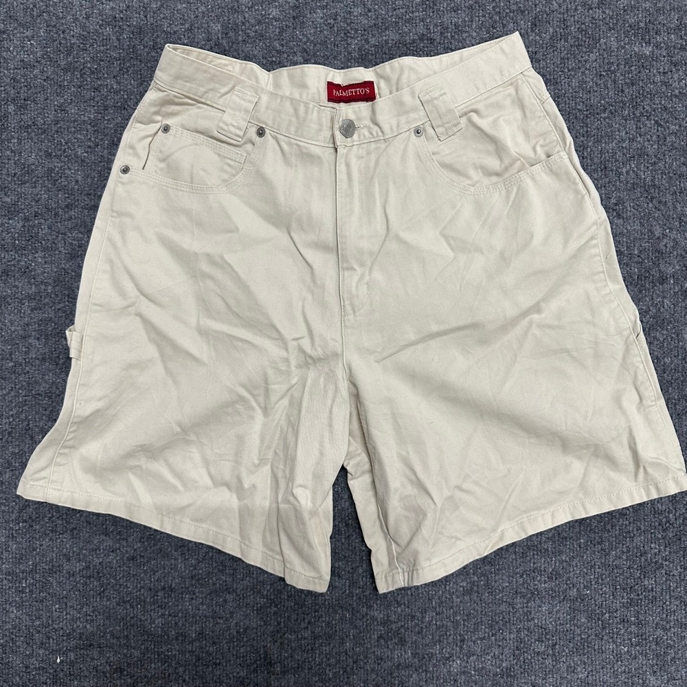 Palmetto's Carpenter Shorts Womens Size 11 Beige Cotton High Waist Utility